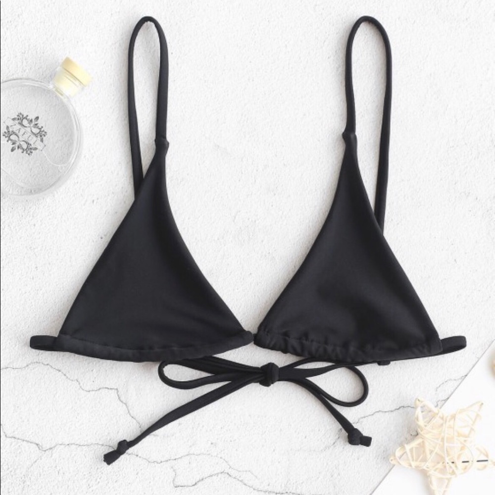 BNWT Zaful Black String Bikini Top
